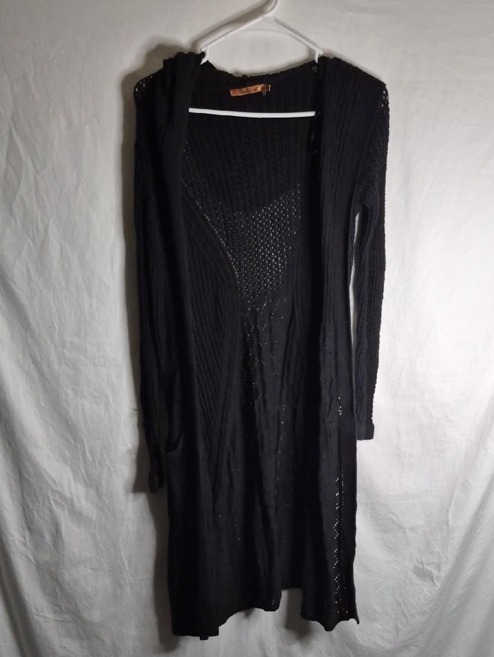 Belldini Black Textured Knit Cardigan